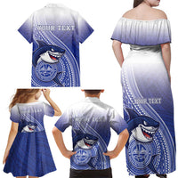 Personalized Samoana High School Family Matching Off Shoulder Maxi Dress and Hawaiian Shirt Polynesian Tribal Shark LT05 - Polynesian Pride