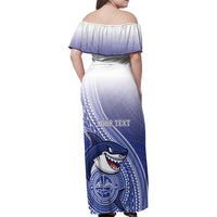 Personalized Samoana High School Family Matching Off Shoulder Maxi Dress and Hawaiian Shirt Polynesian Tribal Shark LT05 - Polynesian Pride