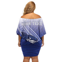 Personalized Samoana High School Family Matching Off Shoulder Short Dress and Hawaiian Shirt Polynesian Tribal Shark LT05 - Polynesian Pride