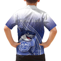Personalized Samoana High School Family Matching Short Sleeve Bodycon Dress and Hawaiian Shirt Polynesian Tribal Shark LT05 - Polynesian Pride