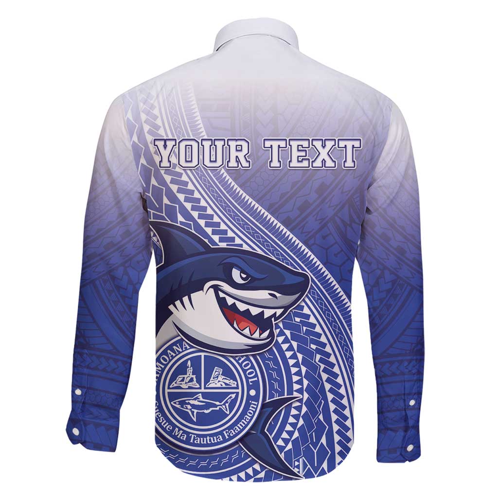 Personalized Samoana High School Family Matching Summer Maxi Dress and Hawaiian Shirt Polynesian Tribal Shark LT05 - Polynesian Pride
