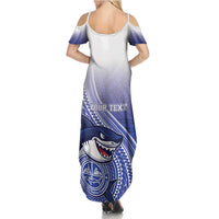 Personalized Samoana High School Family Matching Summer Maxi Dress and Hawaiian Shirt Polynesian Tribal Shark LT05 - Polynesian Pride