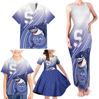 Personalized Samoana High School Family Matching Tank Maxi Dress and Hawaiian Shirt Polynesian Tribal Shark LT05 - Polynesian Pride