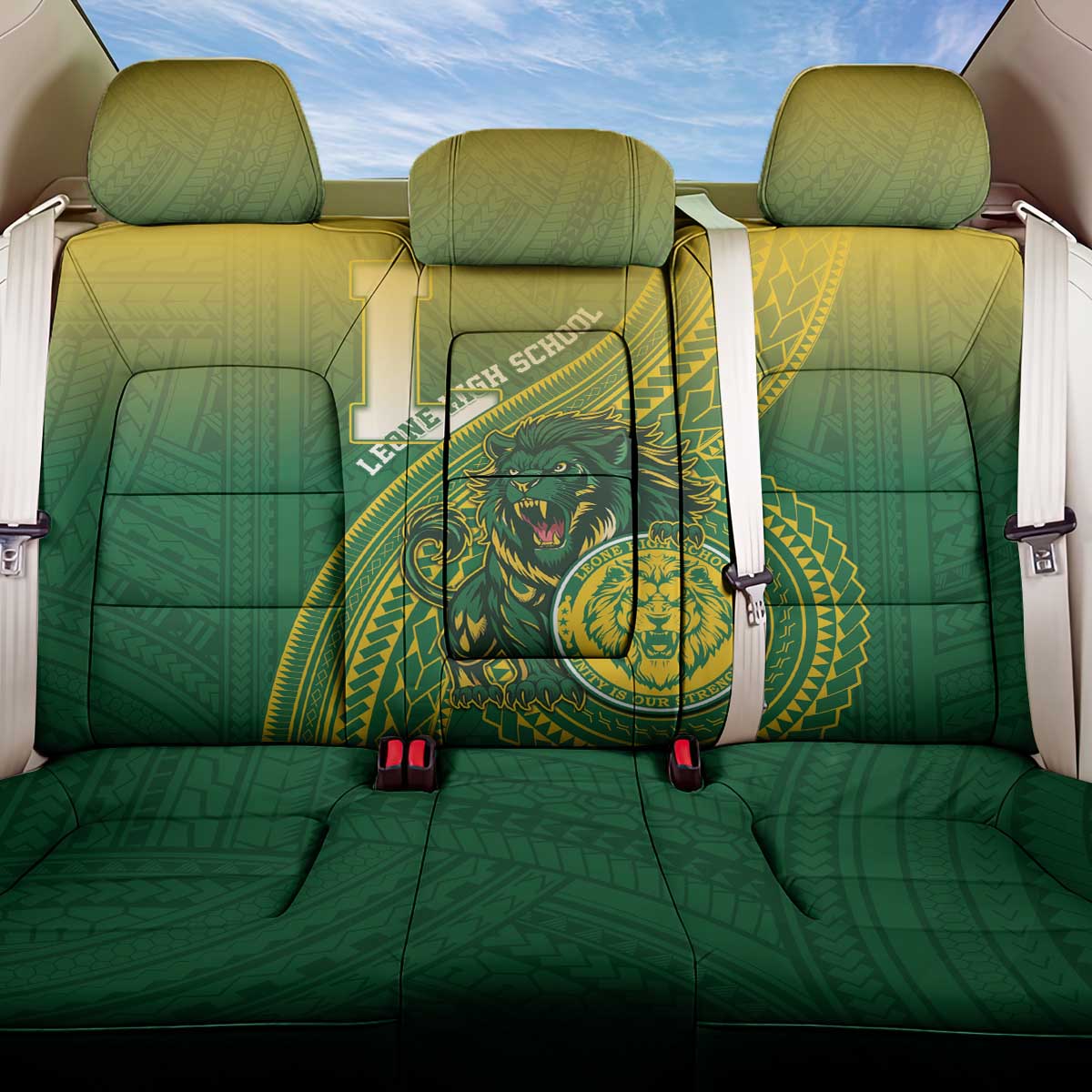 Leone High School Back Car Seat Cover Leone Lion LT05 One Size Green - Polynesian Pride