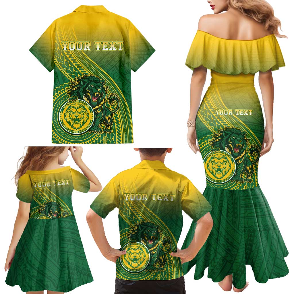 Personalized Leone High School Family Matching Mermaid Dress and Hawaiian Shirt Leone Lion LT05 - Polynesian Pride