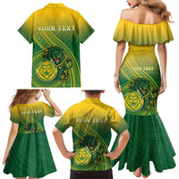 Personalized Leone High School Family Matching Mermaid Dress and Hawaiian Shirt Leone Lion LT05 - Polynesian Pride