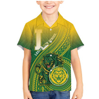 Personalized Leone High School Family Matching Mermaid Dress and Hawaiian Shirt Leone Lion LT05 Son's Shirt Green - Polynesian Pride