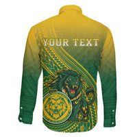 Personalized Leone High School Family Matching Off The Shoulder Long Sleeve Dress and Hawaiian Shirt Leone Lion LT05 - Polynesian Pride