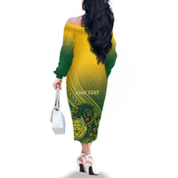 Personalized Leone High School Family Matching Off The Shoulder Long Sleeve Dress and Hawaiian Shirt Leone Lion LT05 - Polynesian Pride