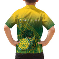 Personalized Leone High School Family Matching Off Shoulder Short Dress and Hawaiian Shirt Leone Lion