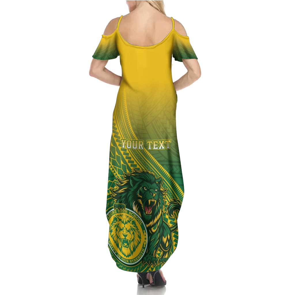 Personalized Leone High School Family Matching Summer Maxi Dress and Hawaiian Shirt Leone Lion