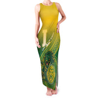 Personalized Leone High School Family Matching Tank Maxi Dress and Hawaiian Shirt Leone Lion LT05 Mom's Dress Green - Polynesian Pride