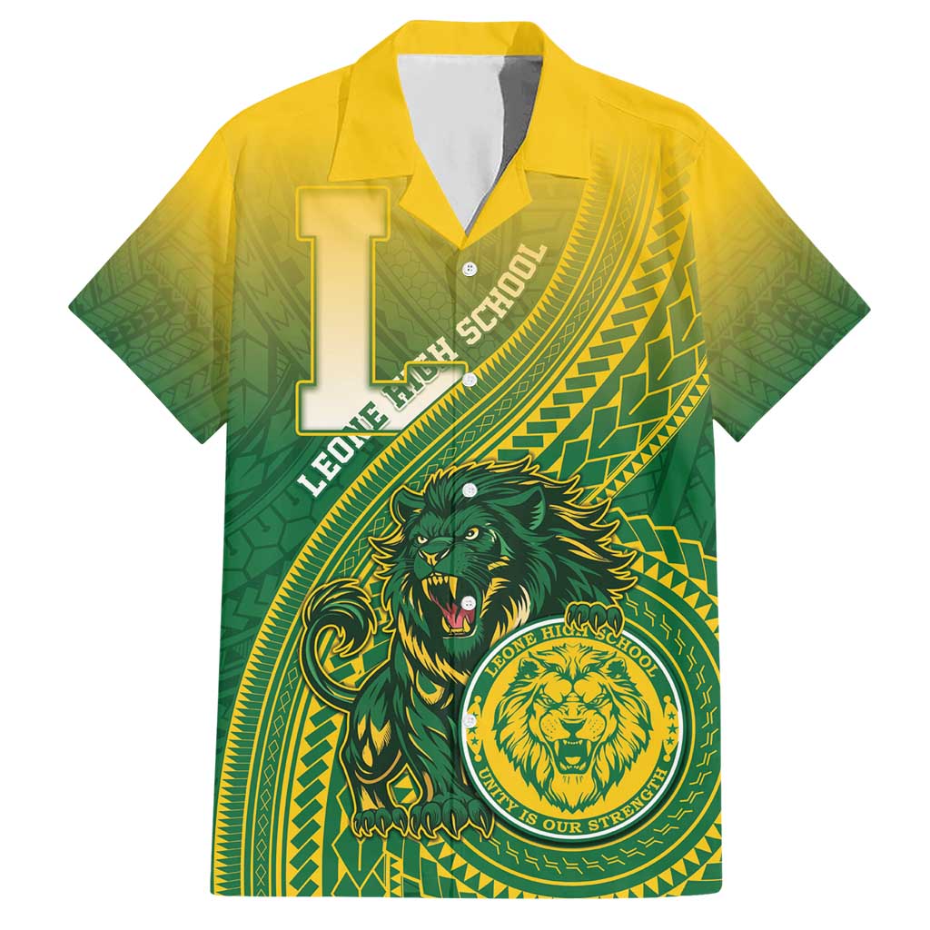Personalized Leone High School Hawaiian Shirt Leone Lion LT05 Green - Polynesian Pride