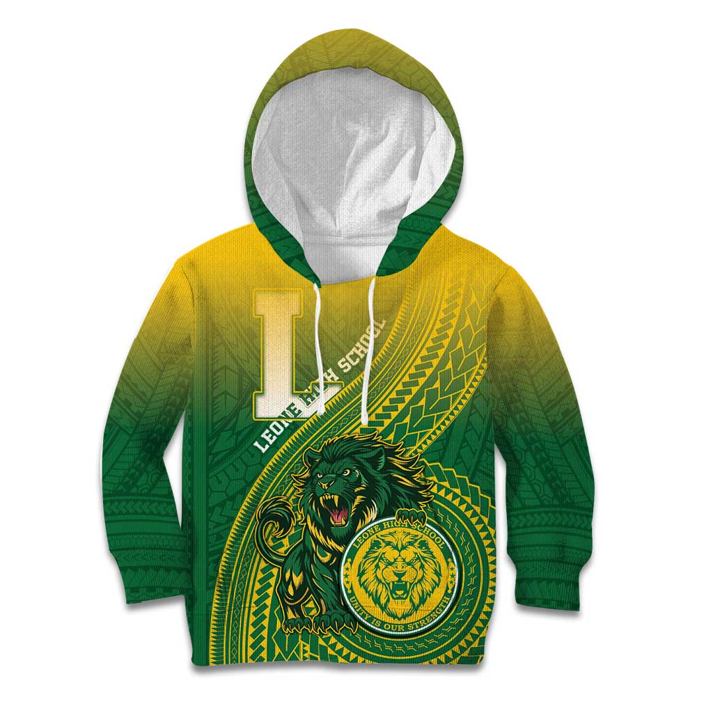 Personalized Leone High School Kid Hoodie Leone Lion LT05 Hoodie Green - Polynesian Pride