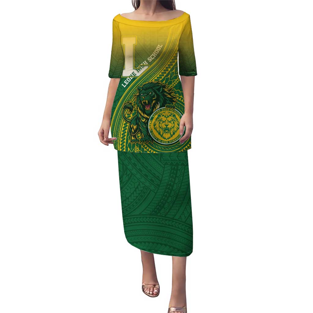 Personalized Leone High School Puletasi Leone Lion