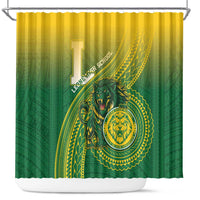 Leone High School Shower Curtain Leone Lion LT05 Green - Polynesian Pride