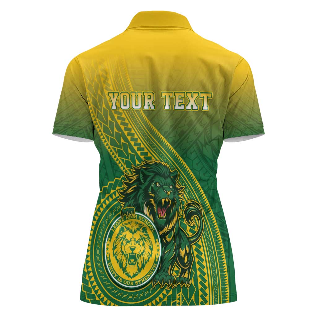 Personalized Leone High School Women Polo Shirt Leone Lion LT05 - Polynesian Pride