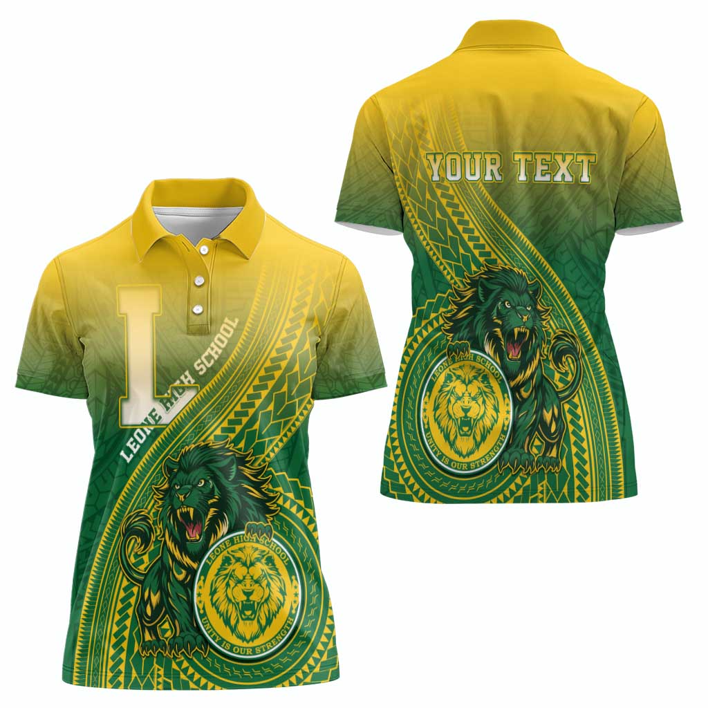 Personalized Leone High School Women Polo Shirt Leone Lion LT05 - Polynesian Pride
