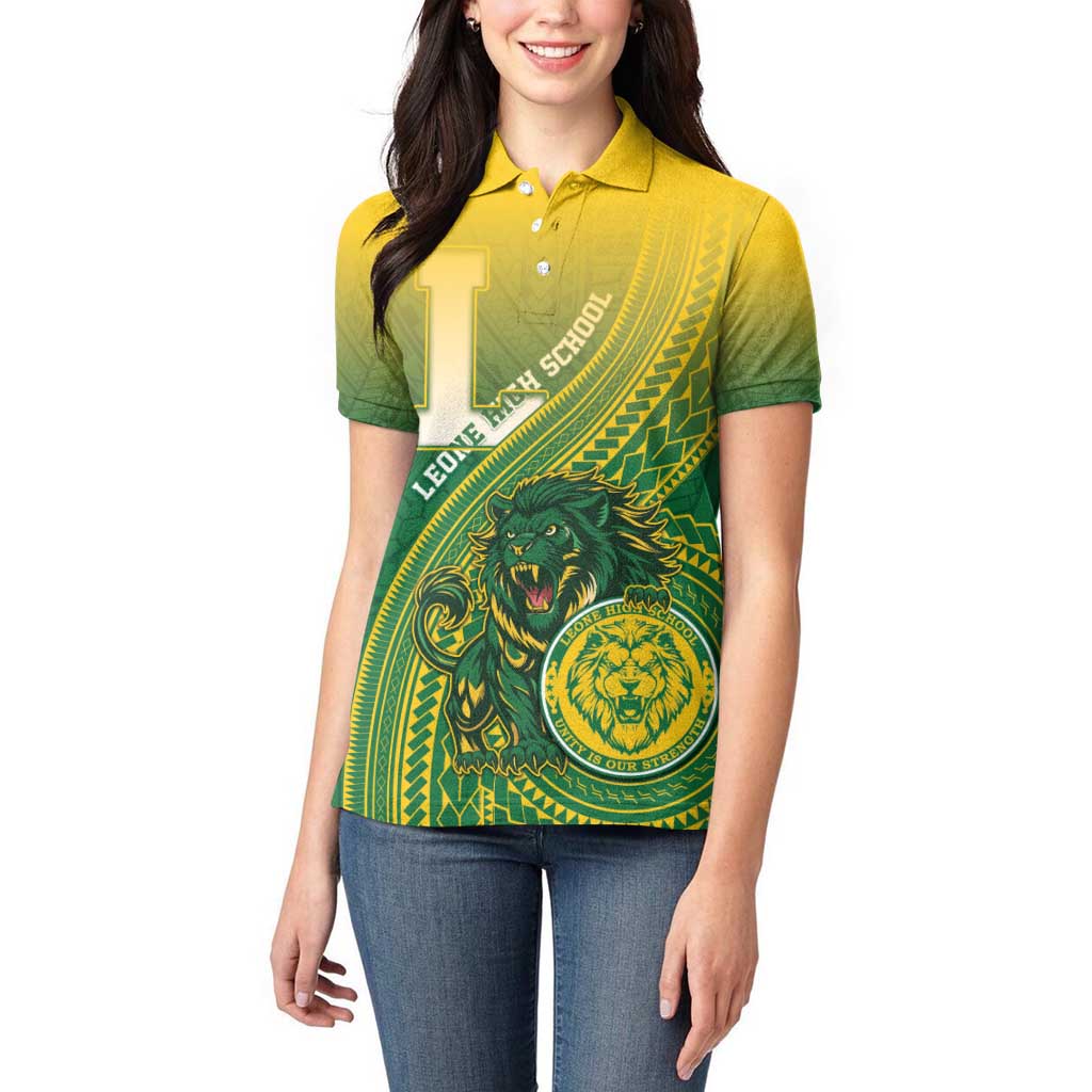 Personalized Leone High School Women Polo Shirt Leone Lion LT05 - Polynesian Pride