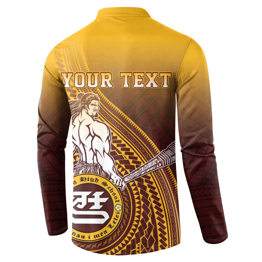 Personalized Tafuna High School Button Sweatshirt Polynesian Warrior