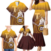 Personalized Tafuna High School Family Matching Mermaid Dress and Hawaiian Shirt Polynesian Warrior LT05 - Polynesian Pride