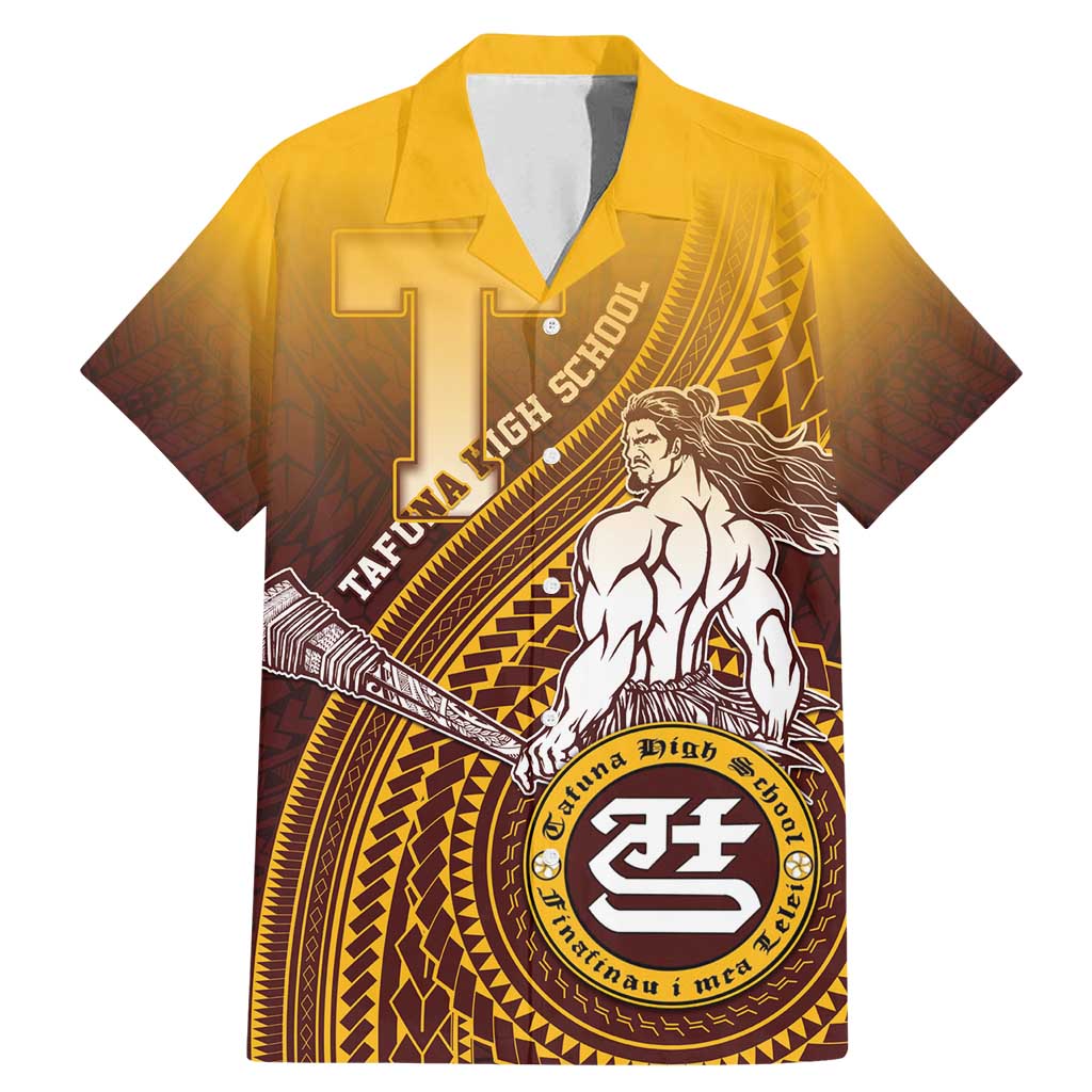 Personalized Tafuna High School Family Matching Mermaid Dress and Hawaiian Shirt Polynesian Warrior LT05 Dad's Shirt - Short Sleeve Maroon - Polynesian Pride