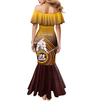 Personalized Tafuna High School Family Matching Mermaid Dress and Hawaiian Shirt Polynesian Warrior LT05 - Polynesian Pride