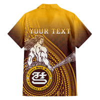 Personalized Tafuna High School Family Matching Off The Shoulder Long Sleeve Dress and Hawaiian Shirt Polynesian Warrior LT05 - Polynesian Pride