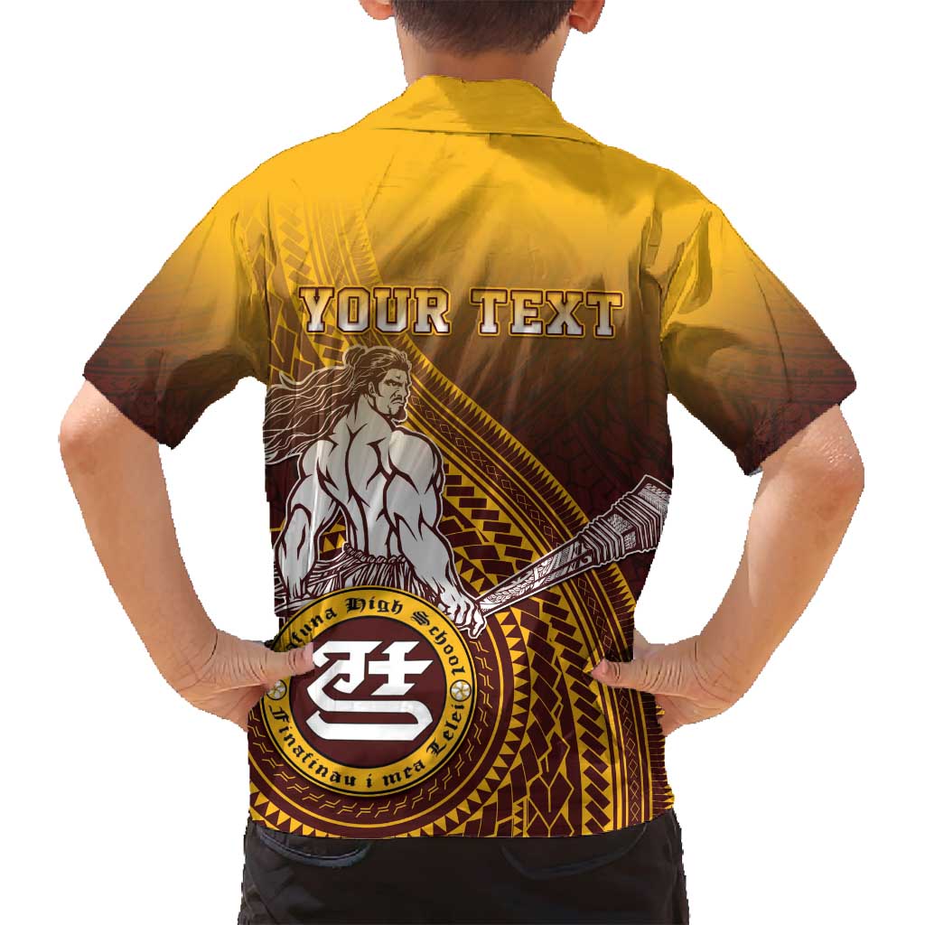 Personalized Tafuna High School Family Matching Off Shoulder Maxi Dress and Hawaiian Shirt Polynesian Warrior