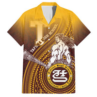 Personalized Tafuna High School Family Matching Short Sleeve Bodycon Dress and Hawaiian Shirt Polynesian Warrior LT05 Dad's Shirt - Short Sleeve Maroon - Polynesian Pride