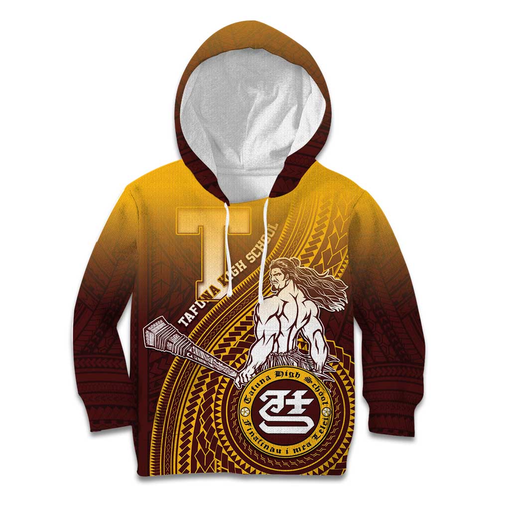 Personalized Tafuna High School Kid Hoodie Polynesian Warrior LT05 Hoodie Maroon - Polynesian Pride