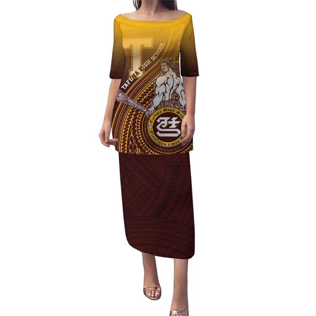 Personalized Tafuna High School Puletasi Polynesian Warrior
