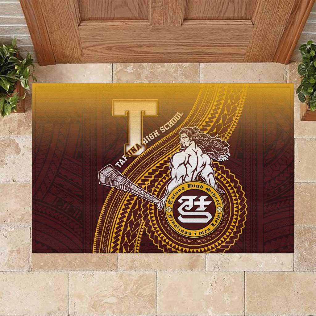 Tafuna High School Rubber Doormat Polynesian Warrior LT05 Maroon - Polynesian Pride