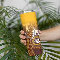 Personalized Tafuna High School Skinny Tumbler Polynesian Warrior LT05 - Polynesian Pride
