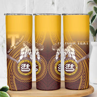 Personalized Tafuna High School Skinny Tumbler Polynesian Warrior LT05 - Polynesian Pride