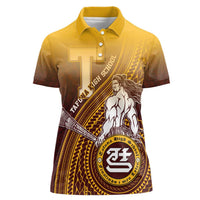 Personalized Tafuna High School Women Polo Shirt Polynesian Warrior LT05 Female Maroon - Polynesian Pride