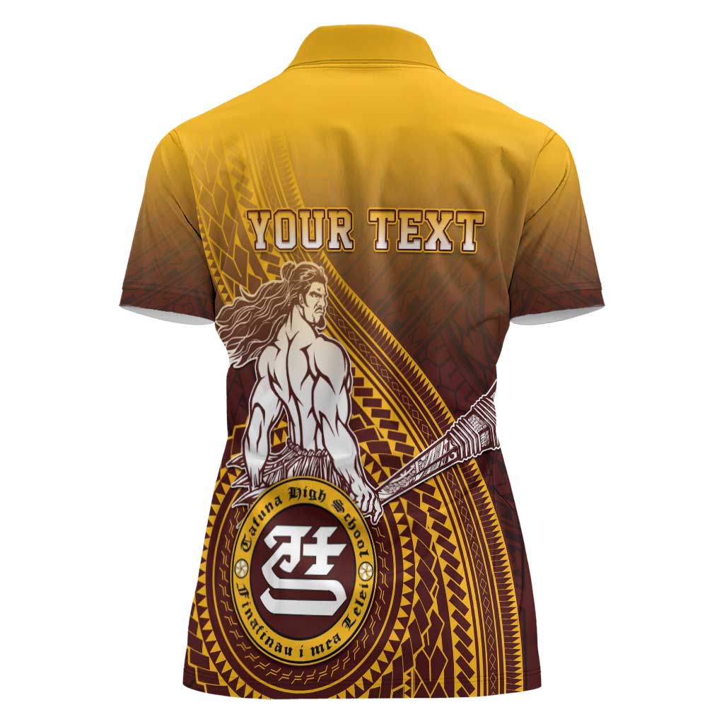 Personalized Tafuna High School Women Polo Shirt Polynesian Warrior LT05 - Polynesian Pride