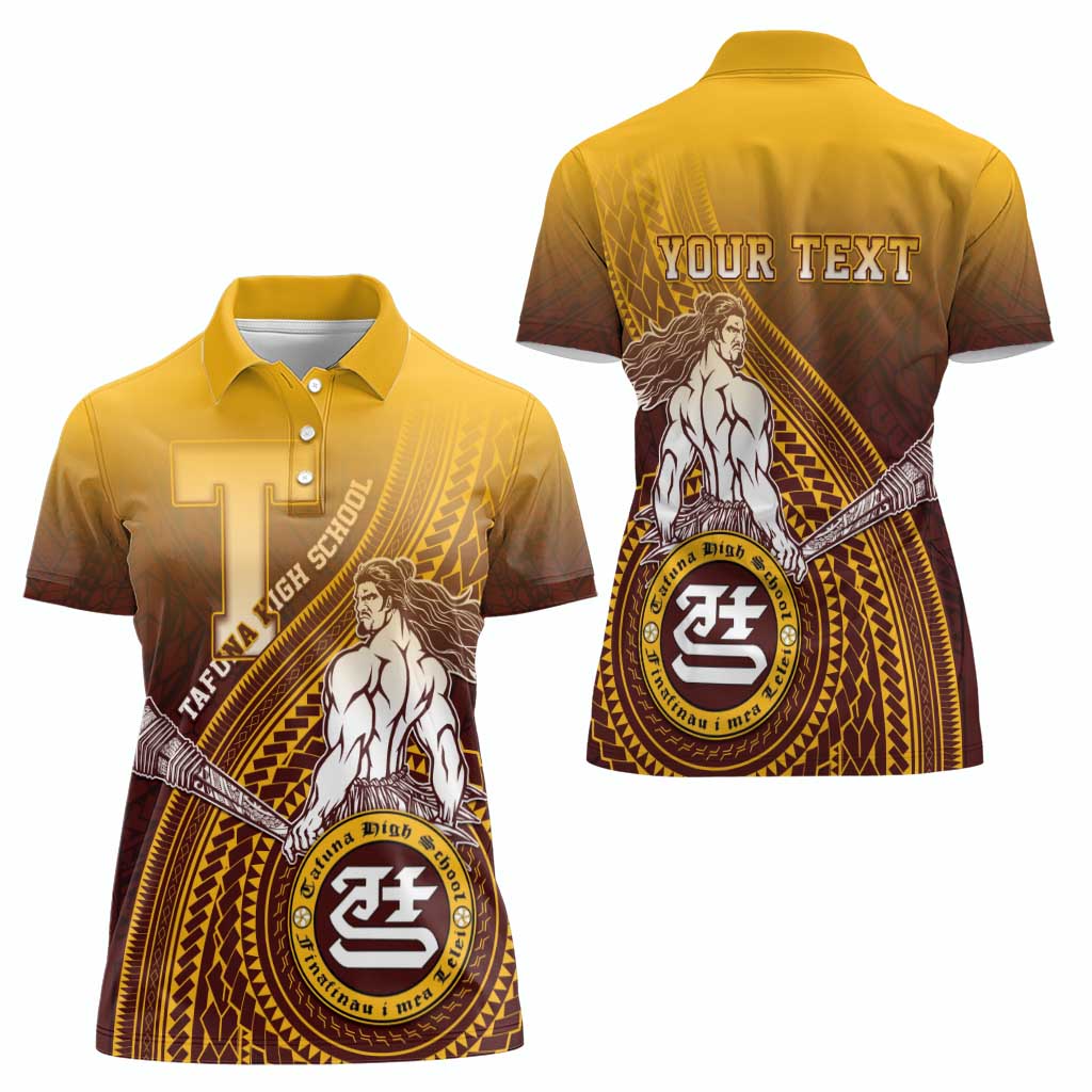 Personalized Tafuna High School Women Polo Shirt Polynesian Warrior LT05 - Polynesian Pride