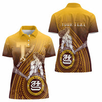 Personalized Tafuna High School Women Polo Shirt Polynesian Warrior LT05 - Polynesian Pride