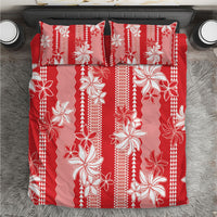 Hawaii Kakau Tribal Bedding Set With Red Tiare