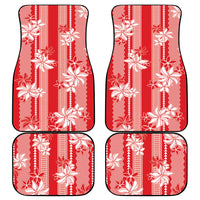 Hawaii Kakau Tribal Car Mats With Red Tiare LT05 - Polynesian Pride