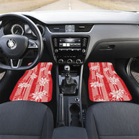 Hawaii Kakau Tribal Car Mats With Red Tiare LT05 Set 2pcs - Front Red - Polynesian Pride