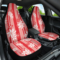 Hawaii Kakau Tribal Car Seat Cover With Red Tiare