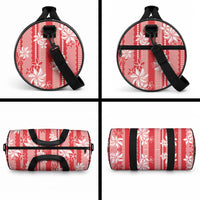 Hawaii Kakau Tribal Duffle Bag With Red Tiare LT05 - Polynesian Pride