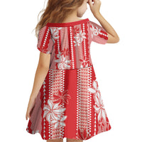 Hawaii Kakau Tribal Family Matching Summer Maxi Dress and Hawaiian Shirt With Red Tiare LT05 - Polynesian Pride
