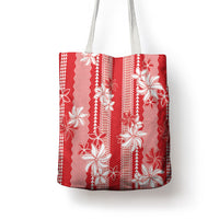 Hawaii Kakau Tribal Tote Bag With Red Tiare