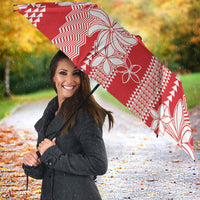 Hawaii Kakau Tribal Umbrella With Red Tiare