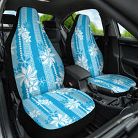 Hawaii Kakau Tribal Car Seat Cover With Blue Tiare LT05 One Size Blue - Polynesian Pride