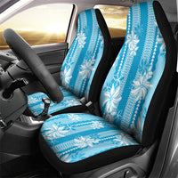 Hawaii Kakau Tribal Car Seat Cover With Blue Tiare LT05 - Polynesian Pride
