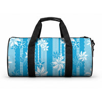 Hawaii Kakau Tribal Duffle Bag With Blue Tiare LT05 One size Blue - Polynesian Pride